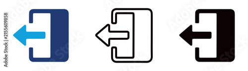 Foto Multicolor Exit Door Icon Set with Filled and Outline Styles for Logout Sign Out