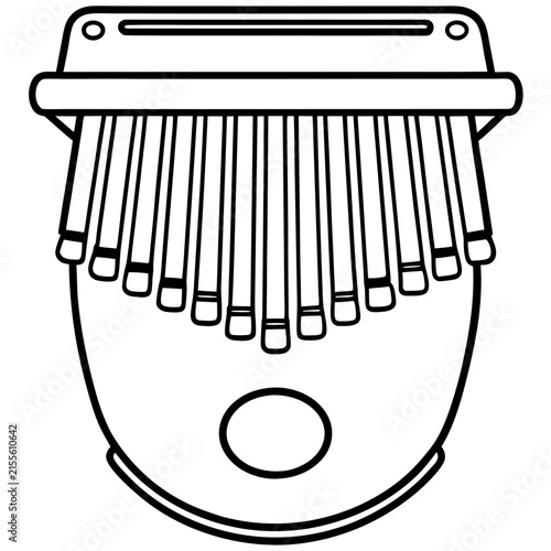 Kalimba line art vector