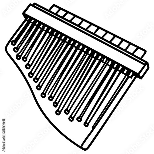 Kalimba line art vector