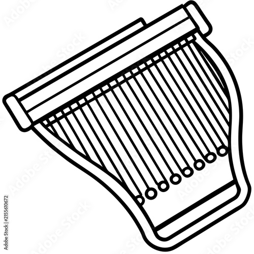Kalimba line art vector