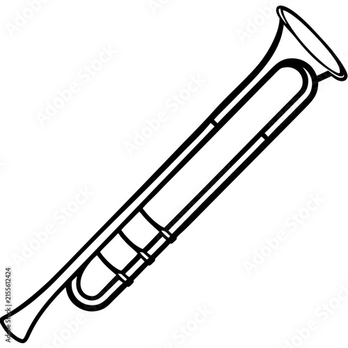 Trombone line art vector