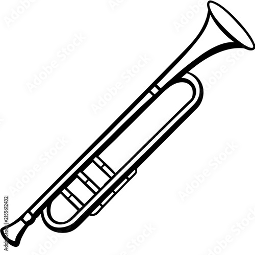Trombone line art vector
