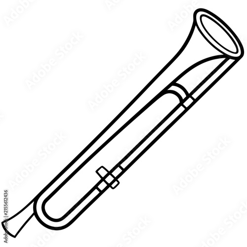 Trombone line art vector