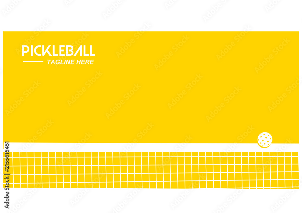Fototapeta premium Great simple yellow pickleball background design for any media