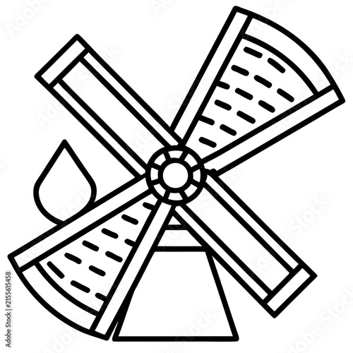 Watermelon Windmill Cutter line art vector