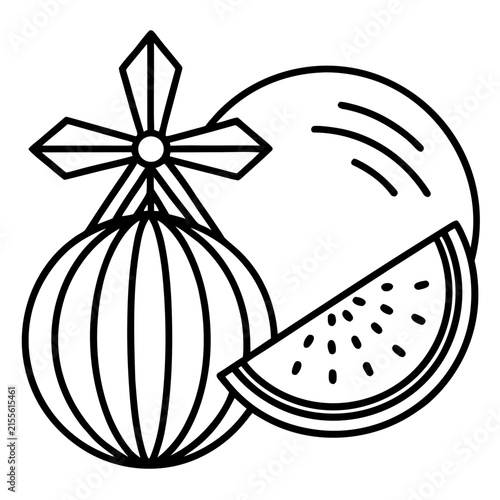 Watermelon Windmill Cutter line art vector