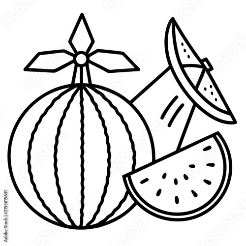 Watermelon Windmill Cutter line art vector