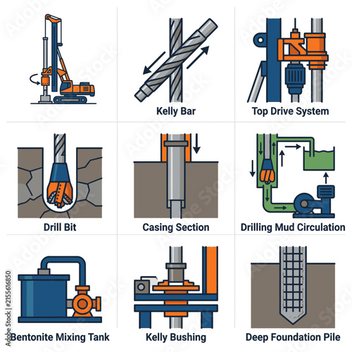 Kelly Bar Drilling Equipment Diagram