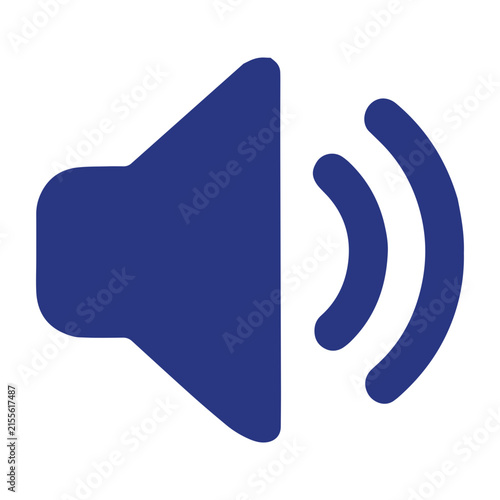 Volume Icon Vector, Navy Blue Speaker Sound On Symbol, Audio Loud Media Sign
