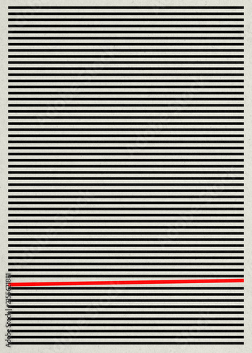 Minimal abstract geometric lines with one red accent line
