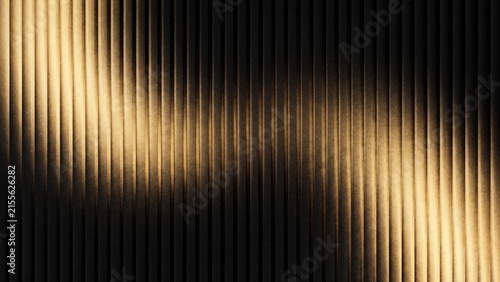 Modern fluted wood panel texture with warm spotlight, elegant dark timber wall background for luxury interior design, vertical wooden slats with soft golden lighting for premium branding.