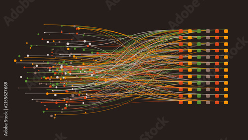 Big Data Sorting and Analytics Conceptual Illustration in Earthy Tones