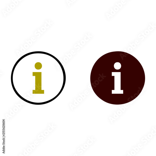 Information sign icon set with circle shape for navigation and user interface design