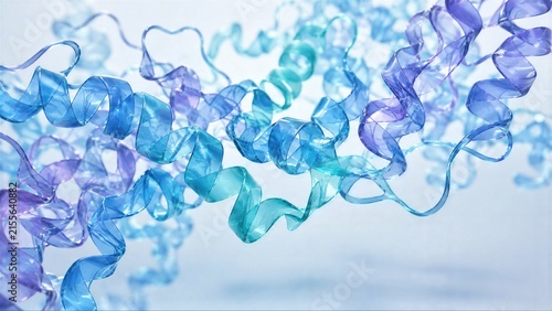 Abstract Translucent Blue And Purple Molecular Ribbons