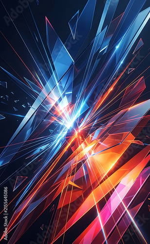 Neon Red, Orange & Sapphire Blade Geometry