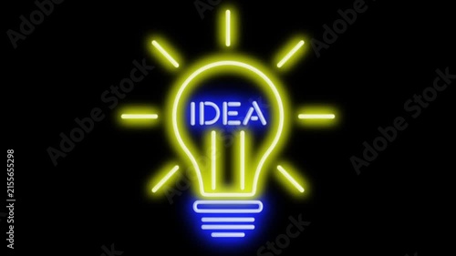 Idea Neon Lightbulb