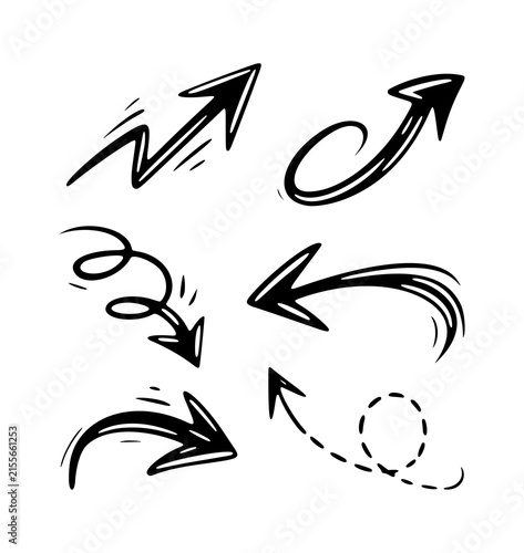 Hand drawn set of arrows