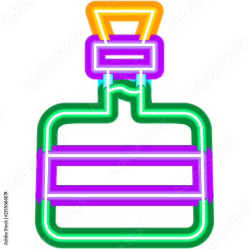 Tequila Bottle Neon Sign. Vector Illustration of Alcohol Mexican Icon.