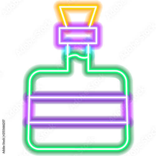 Tequila Bottle Neon Sign. Illustration of Alcohol Mexican Icon.