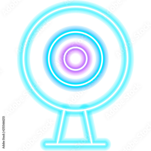 Webcam Neon Sign. Illustration of Video Computer Gadget.