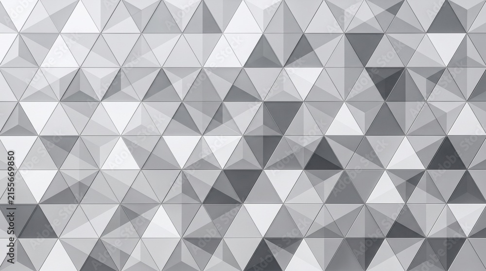 Obraz premium Abstract Geometric Triangle Pattern Background in Shades of Gray.