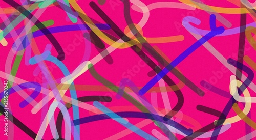 Photography Abstract background, with overlapping multicolored, hand-drawn lines on, a vibra