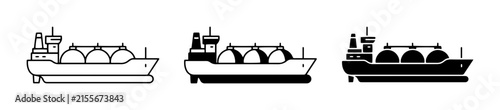 LNG Carrier Ships, Gas Tanker Vessels, Marine Transport Icons