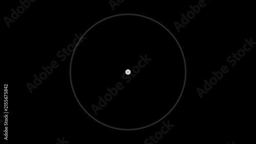 Minimalist white circular pulse wave radar effect animation on black background