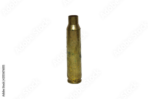 Foto Empty brass bullet cartridge casing isolated on transparent background