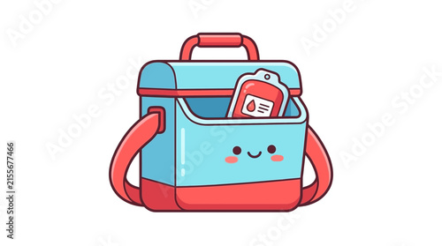 Cute blood transport cooler bag with blood bag inside