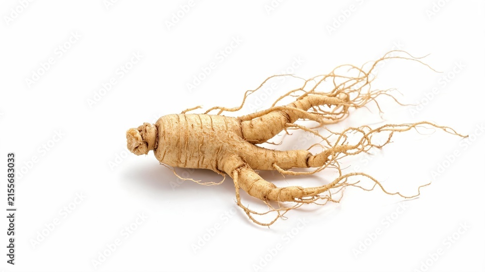 Obraz premium Whole Ginseng root isolated on white background