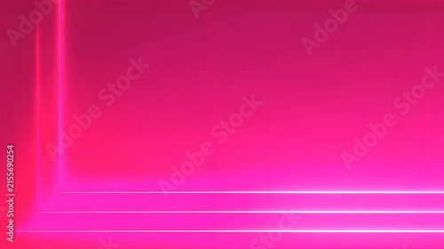 Pink Frame Background with Neon Light Lines on Vibrant Gradient