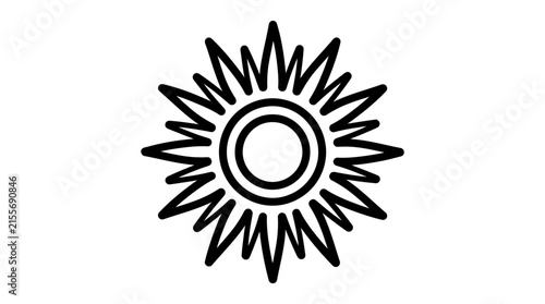 Radiant Sun with Jagged Rays Illustration