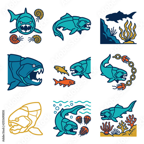 Prehistoric Sea Creatures Illustration Collection
