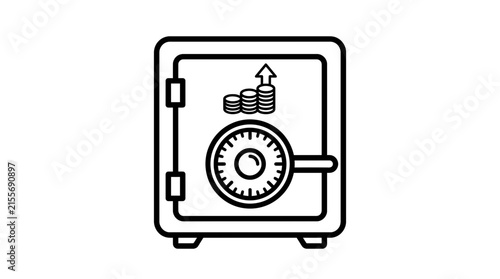 Secure Safe with Money and Growth Symbol
