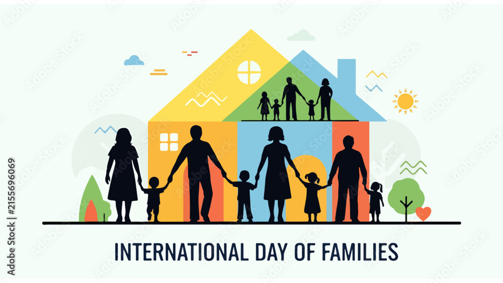 Fototapeta premium Diverse family group celebrating International Day of Families together 1.