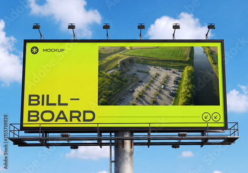 Realistic Outdoor Billboard Advertising Mockup