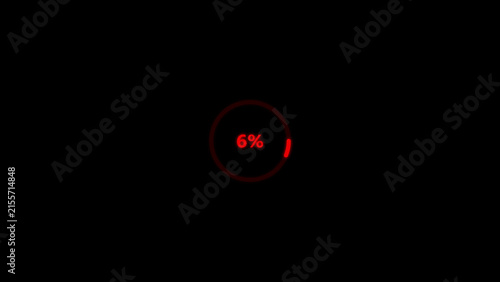 Fotografie A glowing red circular loading indicator displayed against a deep black backgrou
