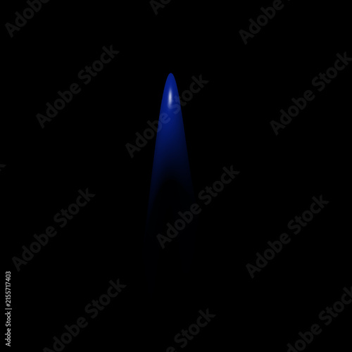 Collection of abstract, minimalist glowing blue light elements isolated against a deep black background