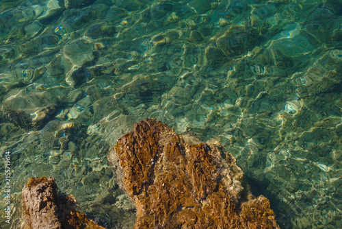 Beautiful coast of Rabac near Labin, Croatia. Adriatic sea.