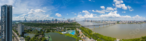 Wuhan summer cityscape, landmarks, and skyline