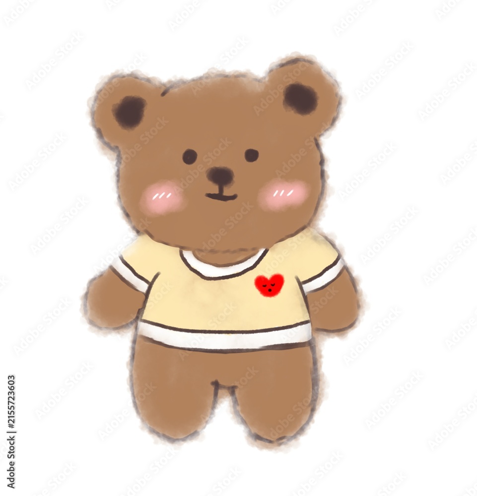 Fototapeta premium teddy bear on white background cute lovely comfort
