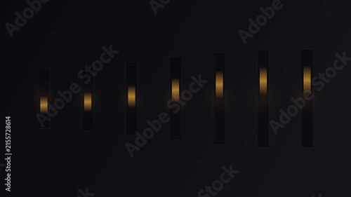 Abstract digital audio equalizer bars moving to rhythm on black background