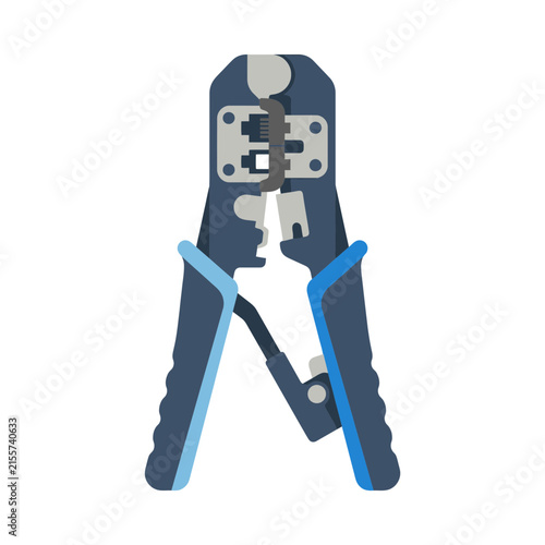 Blue and grey professional wire crimping tool.