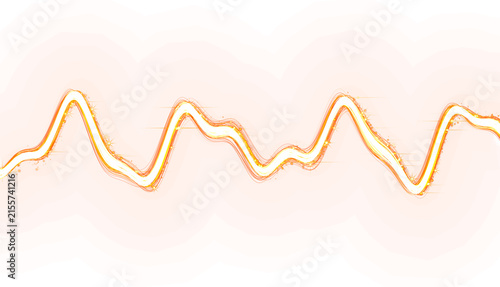 Konstfotografi Glowing orange soundwave on white background, digital audio frequency line, vibr