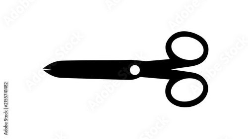 Silhouette of cutting scissors. Black Scissors. Shadow of cutting scissors