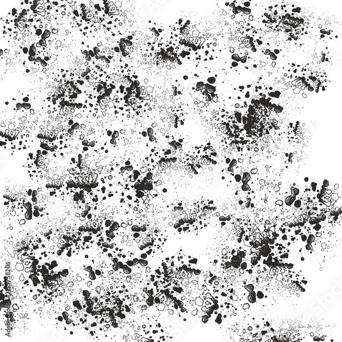 Black and White Distressed Grunge Texture Overlay with Fine Speckles and Scratches.Abstract distressed grunge texture featuring fine speckles,scattered ink marks,subtle scratches and weathered.