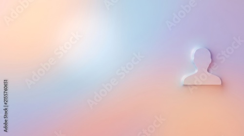 Silhouette of a person icon in a soft pastel gradient background, representing identity and individuality.