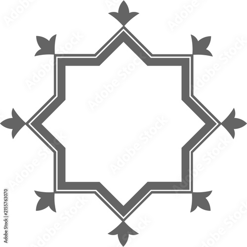 Ornate Eight Point Star Decorative Frame Border