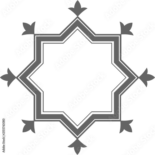 Double Line Ornate Star Decorative Frame Border